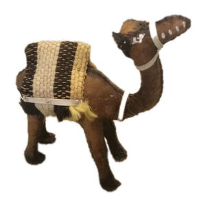 Vintage Handmade Natural Leather Camel Statue Figurine